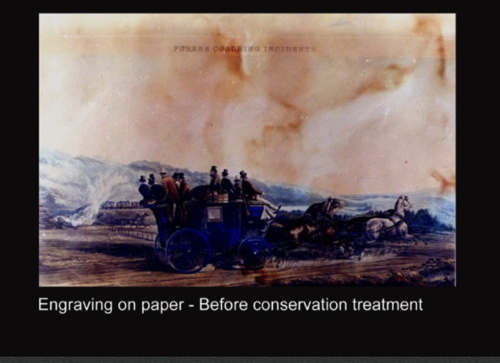Engraving on paper - Before conservation Engraving on paper - Before conservation